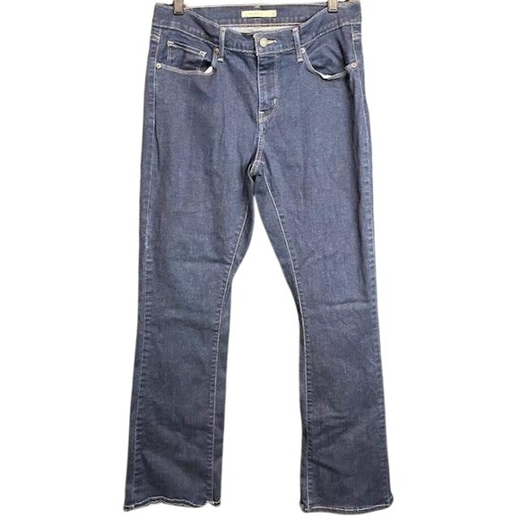 Womens Levi's Dark Wash Denim Jeans Curvy Bootcut Stretch Casual Pants - Picture 1 of 4